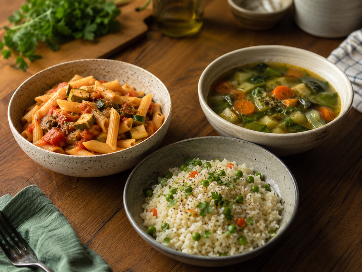 Three simple dinners from one shopping list